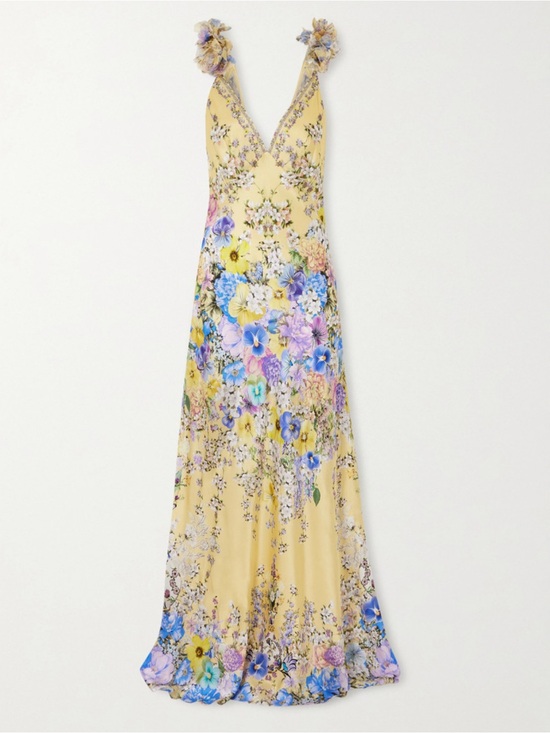 Camilla Dresses & Skirts - Camilla Yellow Floral V-Neck Maxi Dress